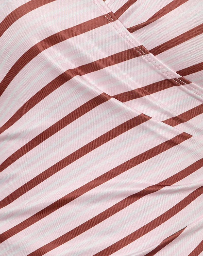 Fayez Top in Rosa mit diagonalen Streifen