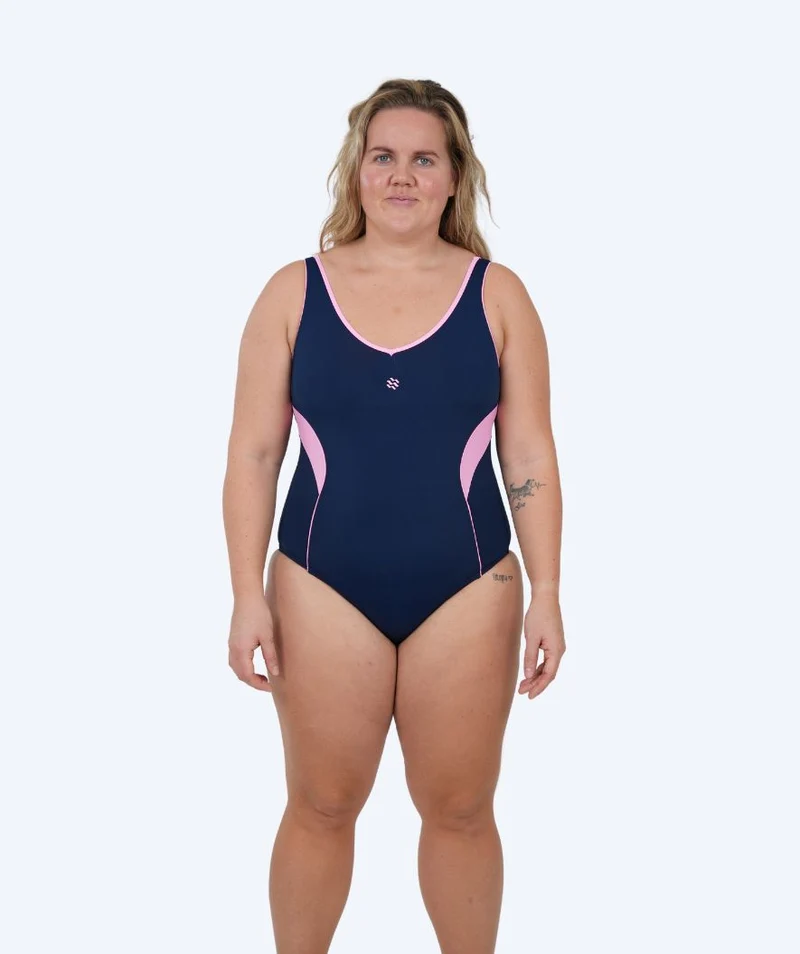 Watery Badeanzug für Damen - Scrylla - Dunkelblau/Hellrosa