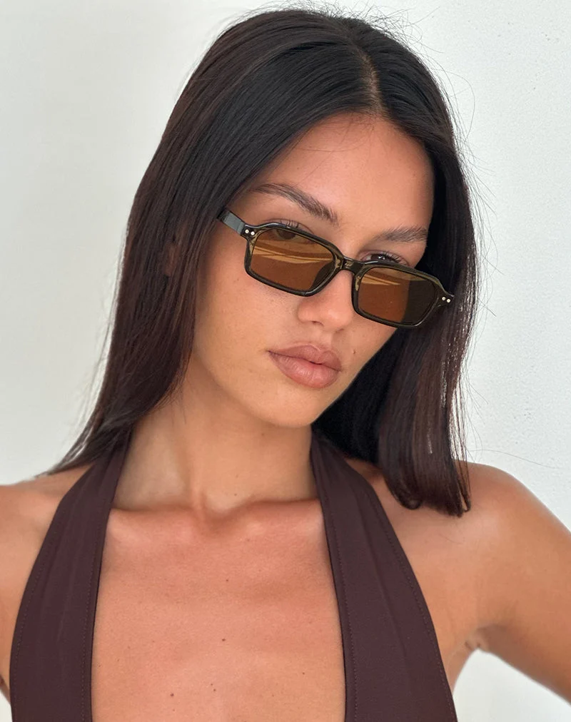 Sorello Sonnenbrille in Schwarz mit Orange Gläsern