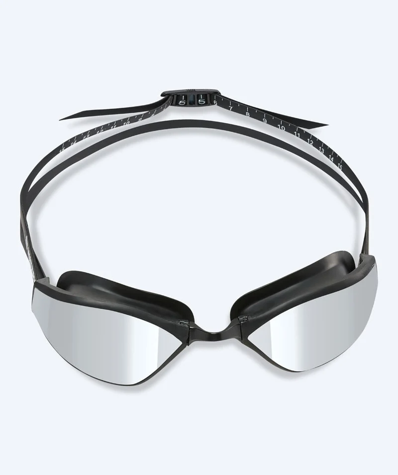 Watery Elite Schwimmbrillen - Storm Racer Mirror - Schwarz/Silber