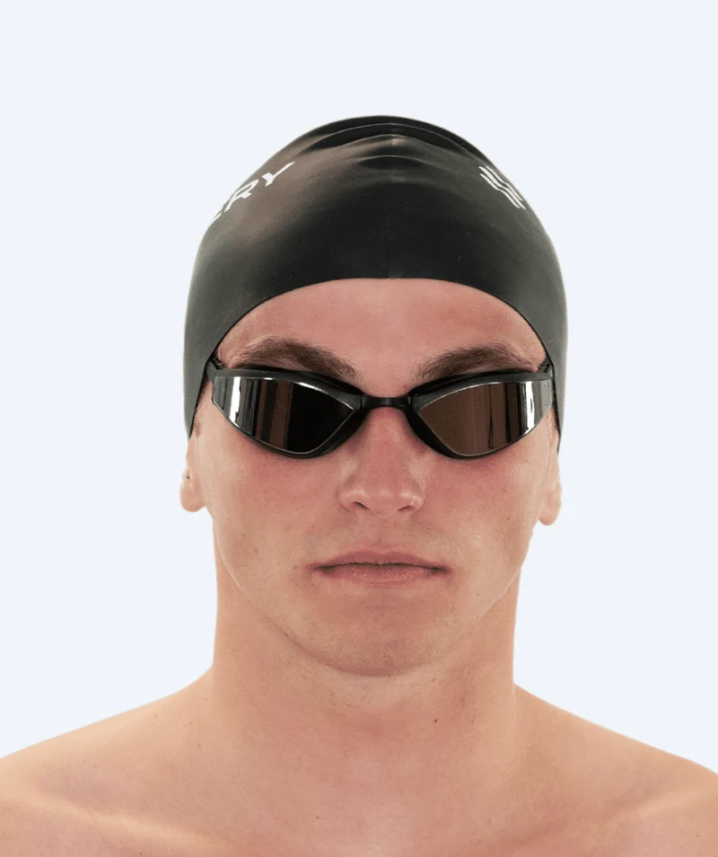 Watery Elite Schwimmbrillen - Storm Racer Mirror - Schwarz/Silber