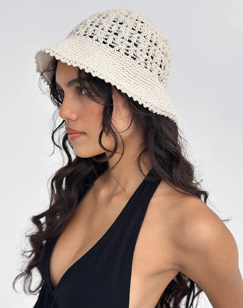 Suno Eimer Hut in Crochet Elfenbein
