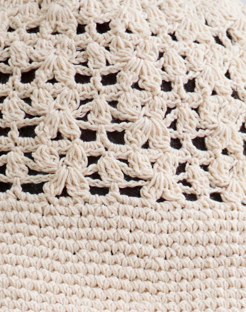 Suno Eimer Hut in Crochet Elfenbein