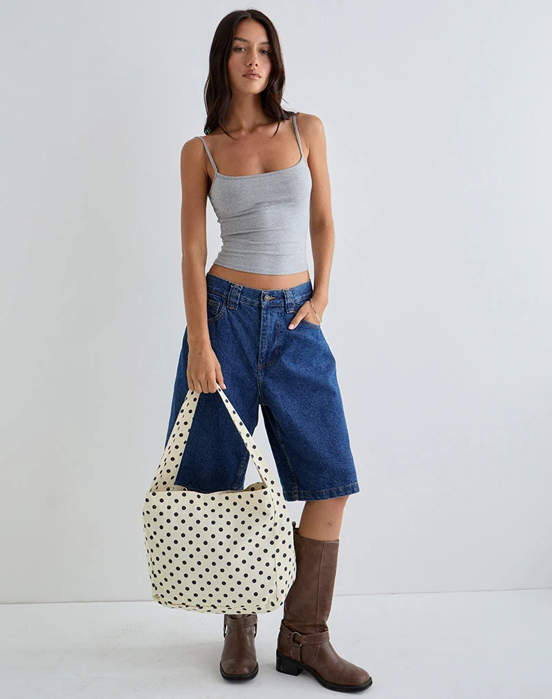 Sota Polka Twill Tasche in Weiß und Schwarz