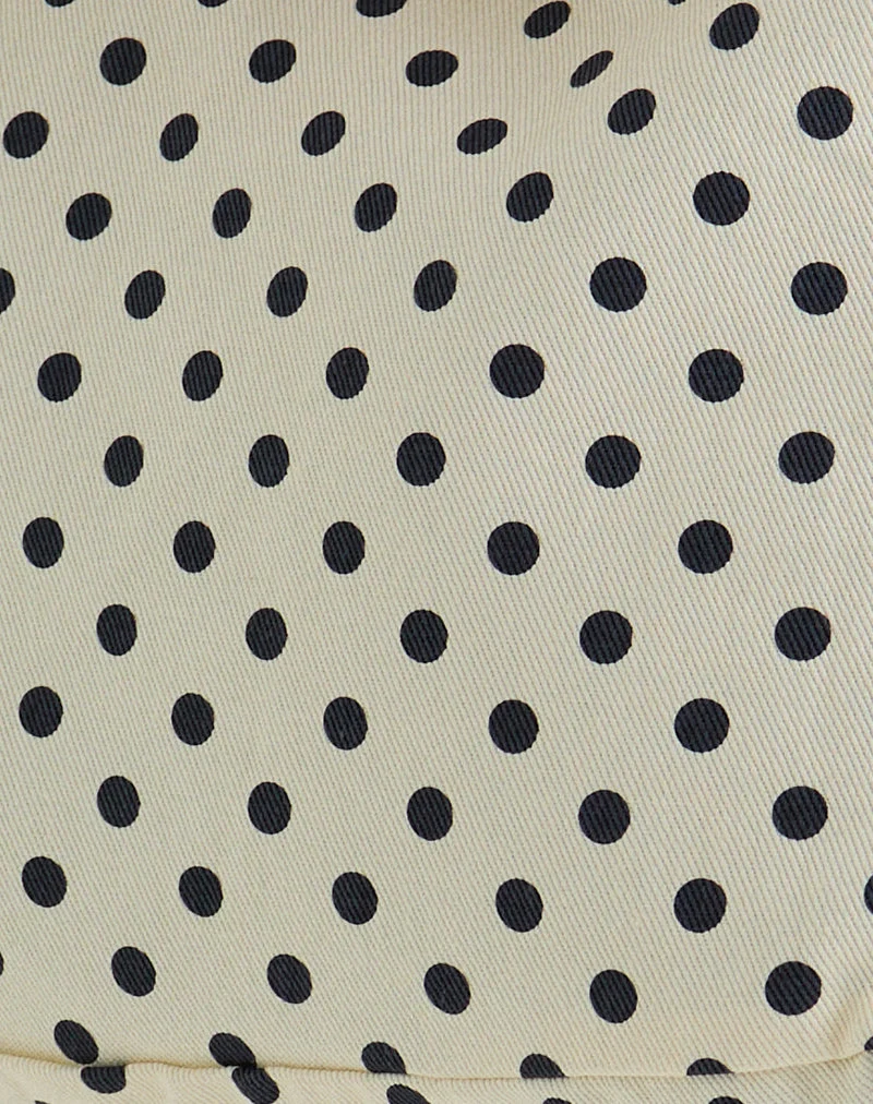 Sota Polka Twill Tasche in Weiß und Schwarz