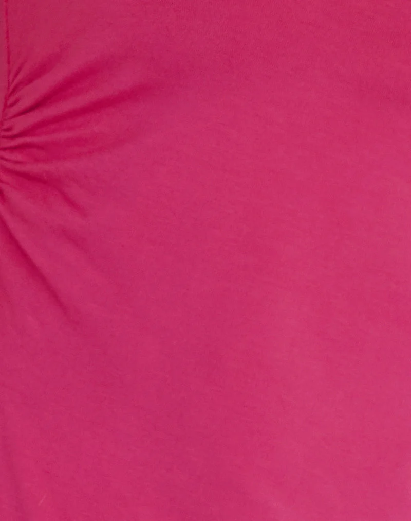 Aravie Gerafftes Bandeau-Top in Fandango Pink