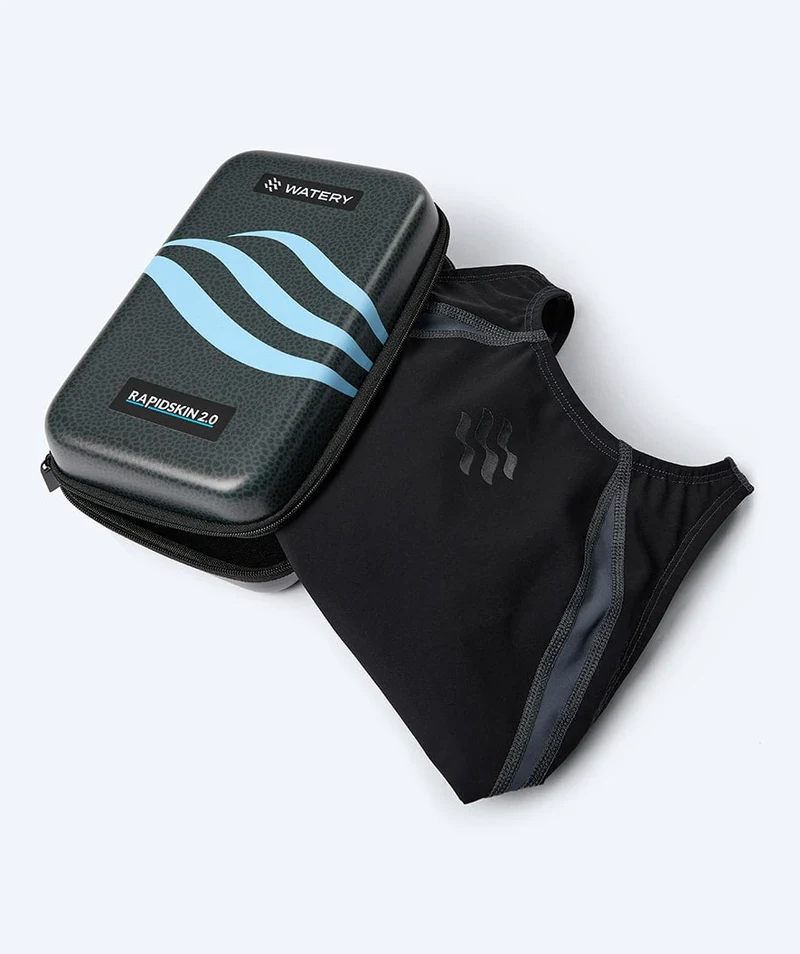 Watery Wettkampf Badeanzug für Mädchen - Rapidskin 2.0 - Schwarz