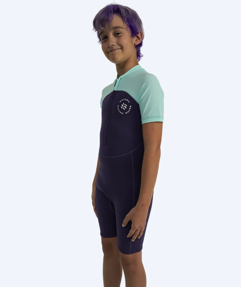 Watery UV Neoprenanzug für Kinder - Calypso Shorty - Atlantic Turquoise
