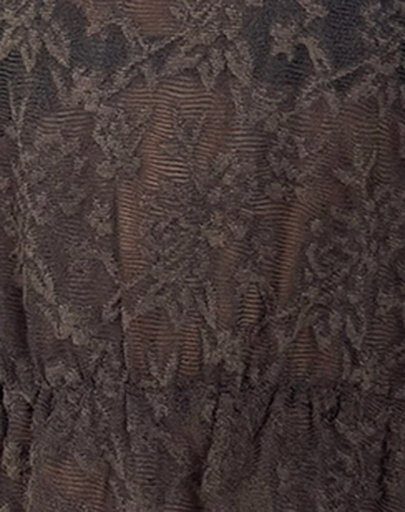 Amalie Top aus dunkelbraunem Jacquard-Strick