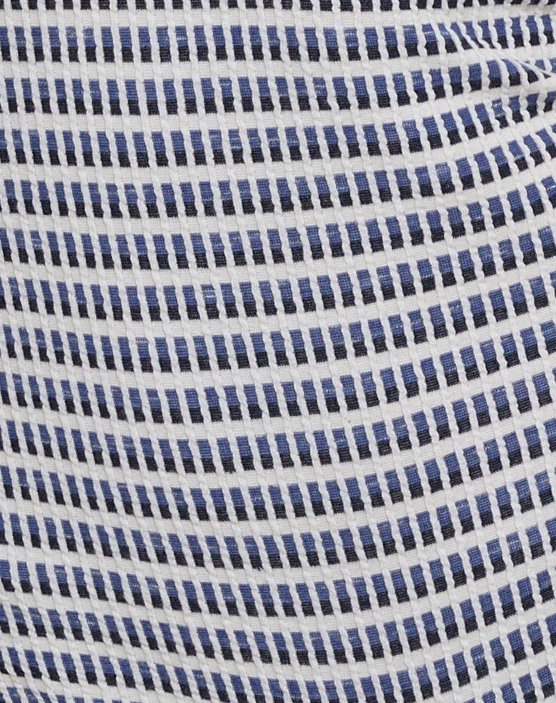 Elvio Strampelanzug aus blauen und weißen Rippenstreifen