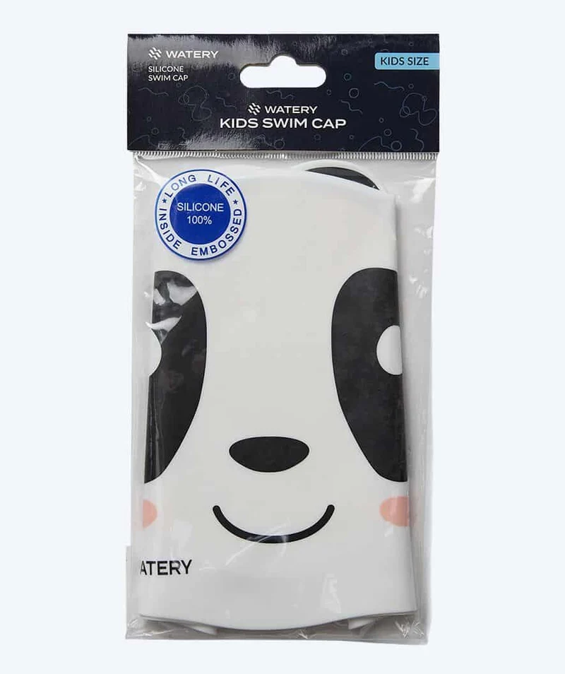 Watery Badekappe für Kinder - Dashers - Panda Bear (Weiß/Schwarz)