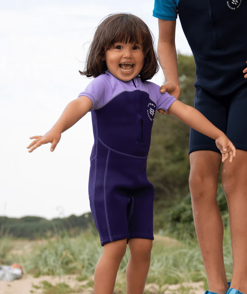Watery UV Neoprenanzug für Kinder - Calypso Shorty - Lila