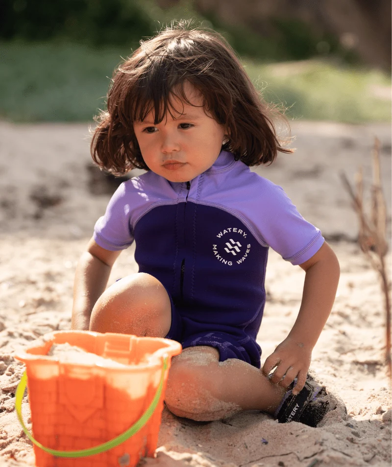 Watery UV Neoprenanzug für Kinder - Calypso Shorty - Lila