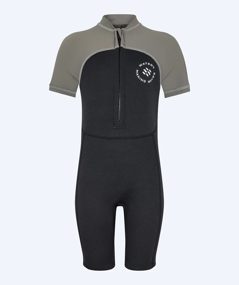 Watery UV Neoprenanzug für Kinder - Calypso Shorty - Grau/Schwarz