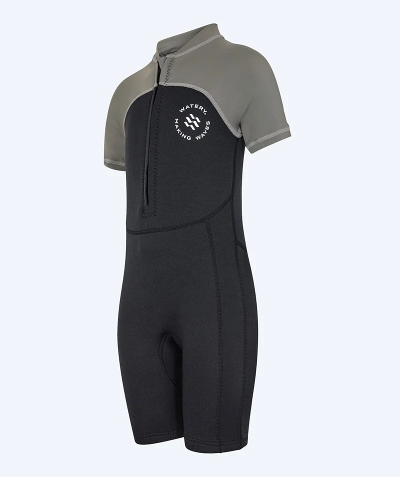 Watery UV Neoprenanzug für Kinder - Calypso Shorty - Grau/Schwarz
