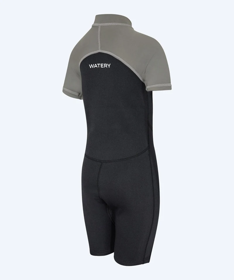 Watery UV Neoprenanzug für Kinder - Calypso Shorty - Grau/Schwarz