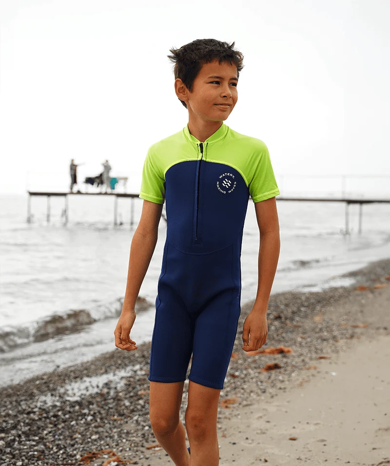 Watery UV Neoprenanzug für Kinder - Calypso Shorty - Grau/Schwarz