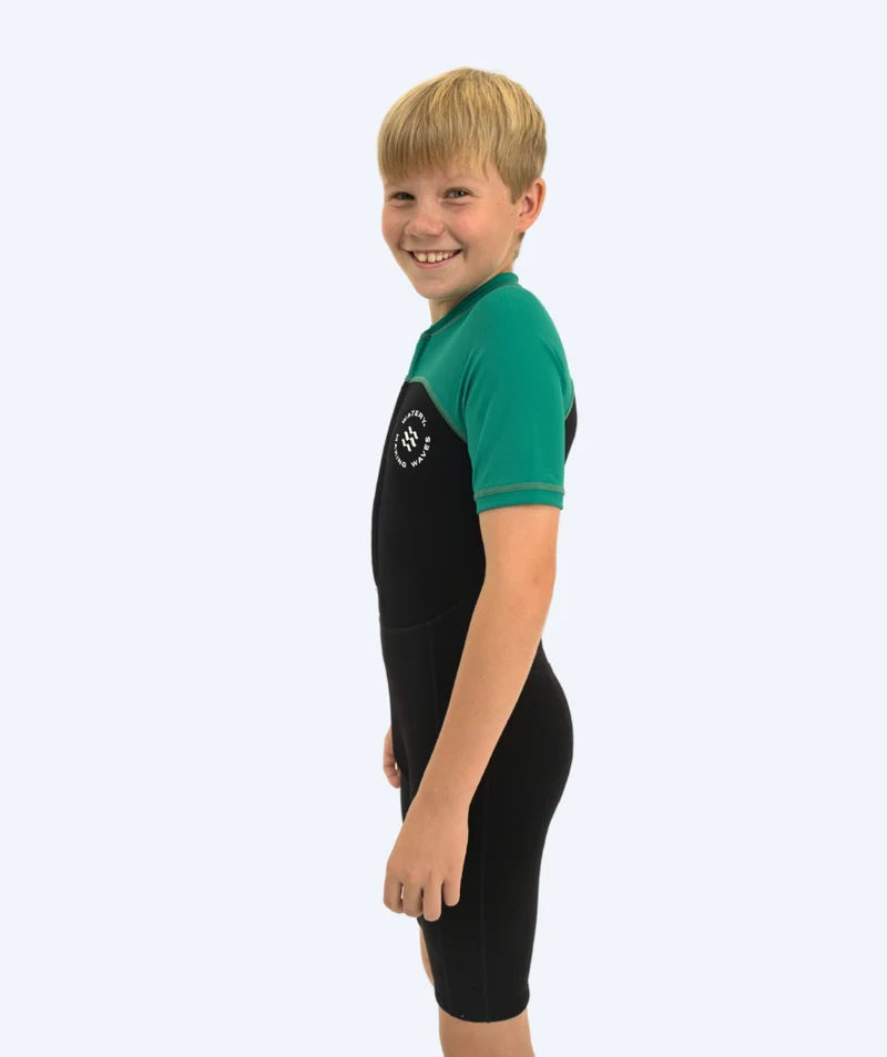 Watery UV Neoprenanzug für Kinder - Calypso Shorty - Grün/Schwarz