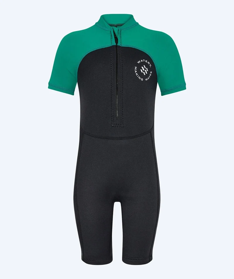 Watery UV Neoprenanzug für Kinder - Calypso Shorty - Grün/Schwarz
