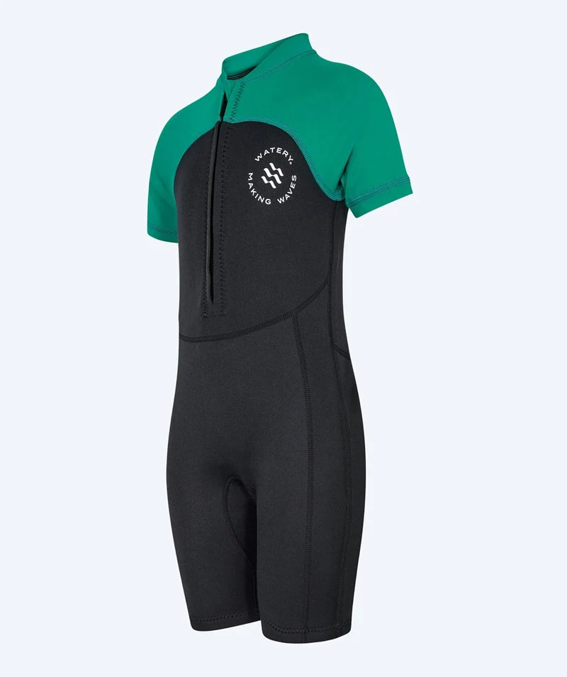 Watery UV Neoprenanzug für Kinder - Calypso Shorty - Grün/Schwarz