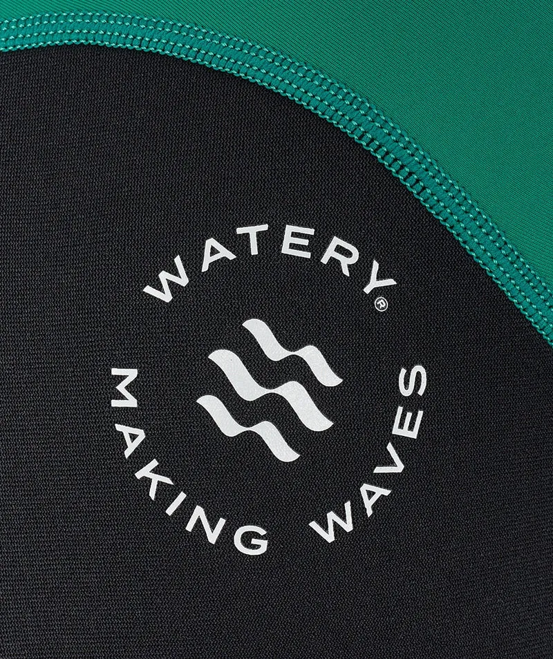 Watery UV Neoprenanzug für Kinder - Calypso Shorty - Grün/Schwarz