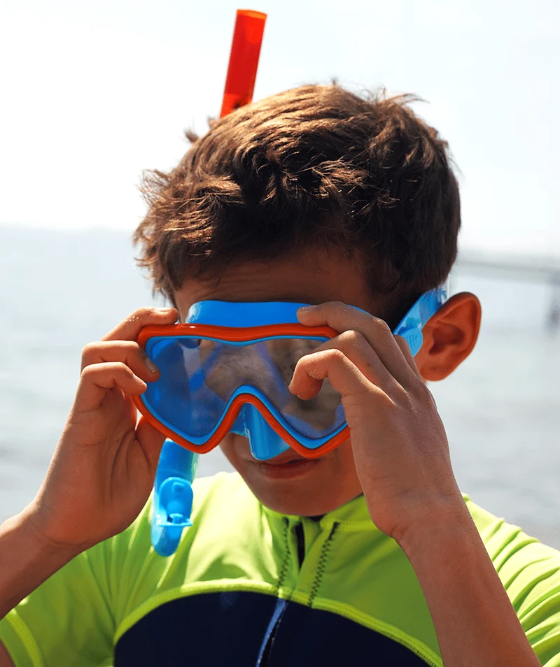 Watery Combo Schnorchelset für Kinder (4-10) - Pulina - Blau/Orange