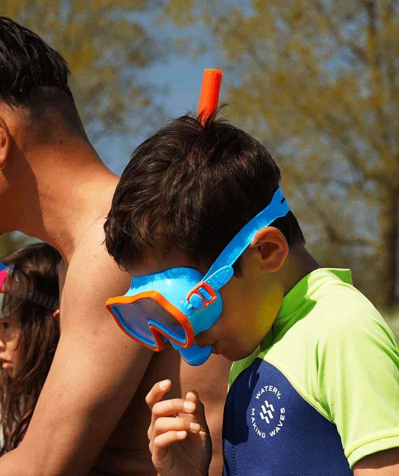 Watery Combo Schnorchelset für Kinder (4-10) - Pulina - Blau/Orange
