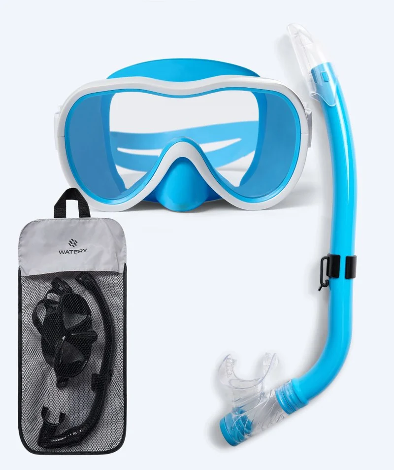 Watery Combo Schnorchelset für Junioren (8-15) - Odine - Blau/Weiß