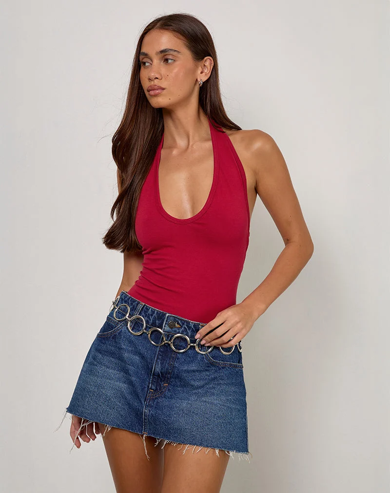 Arlet Bodysuit mit tiefem Ausschnitt in Adrenalinrot