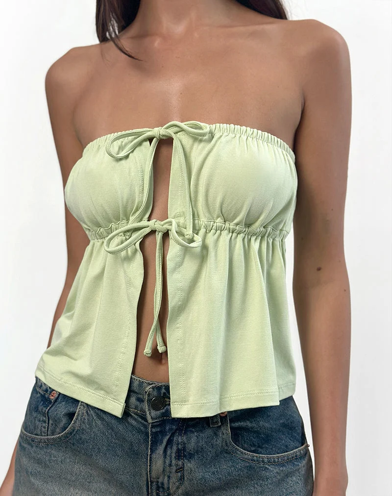 Ender Bandeau-Top aus Rayon in Pistazie
