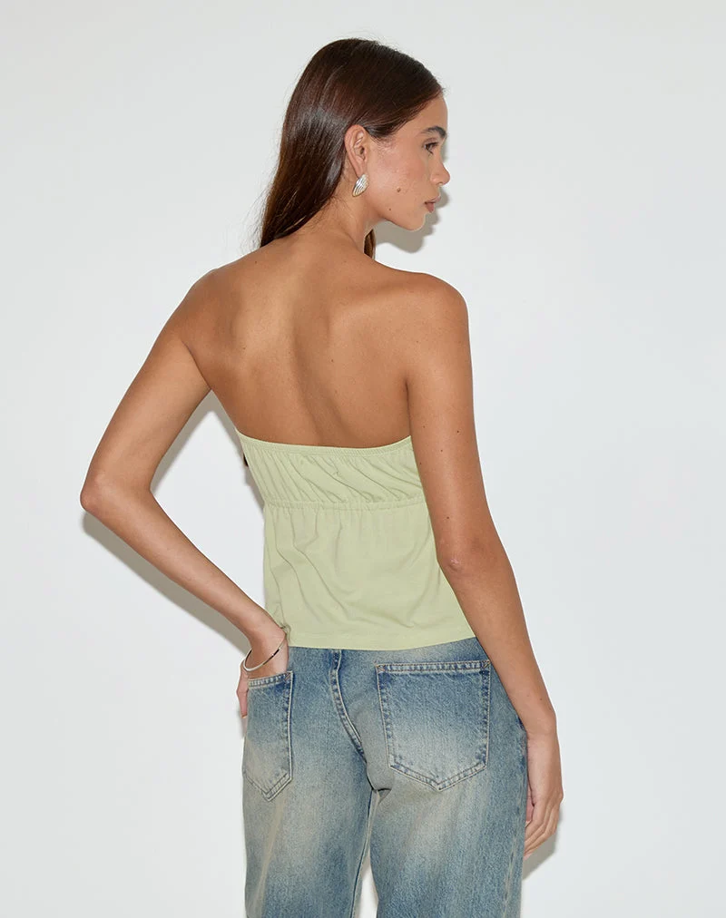 Ender Bandeau-Top aus Rayon in Pistazie