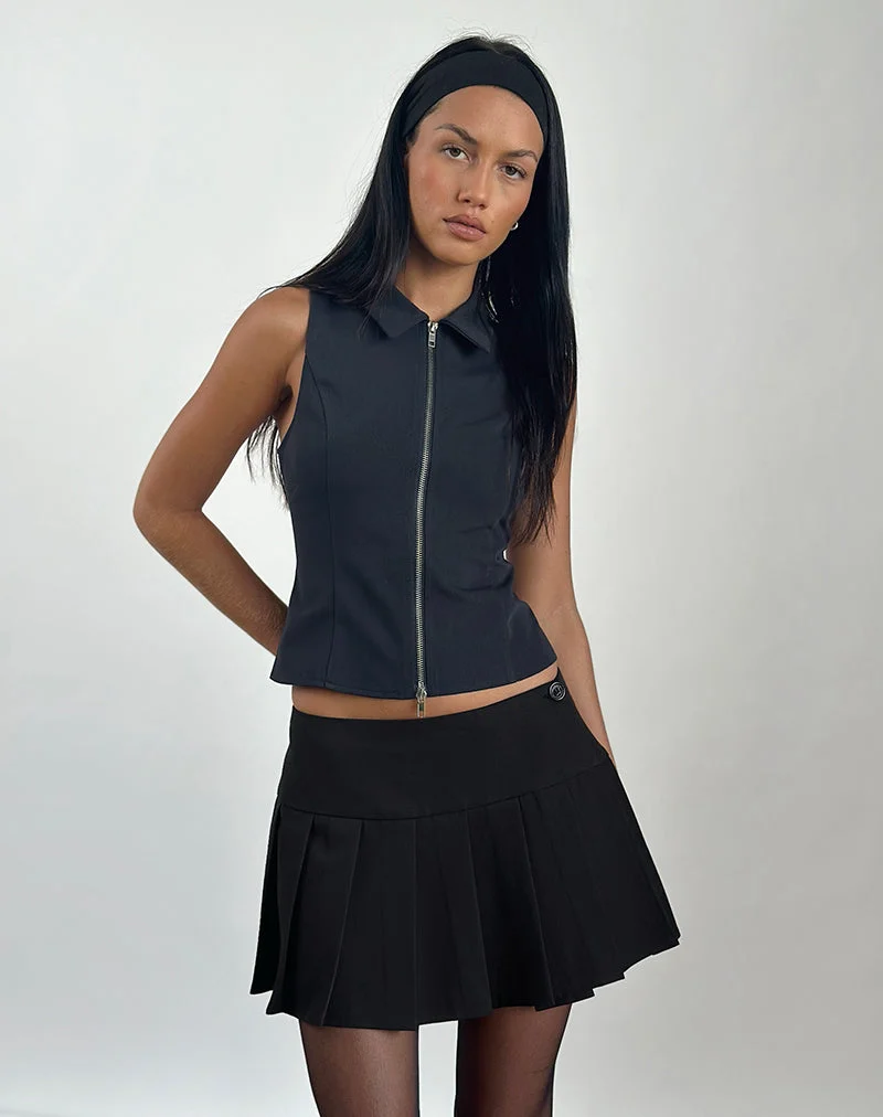 Janae Vest Top in Tailoring Navy
