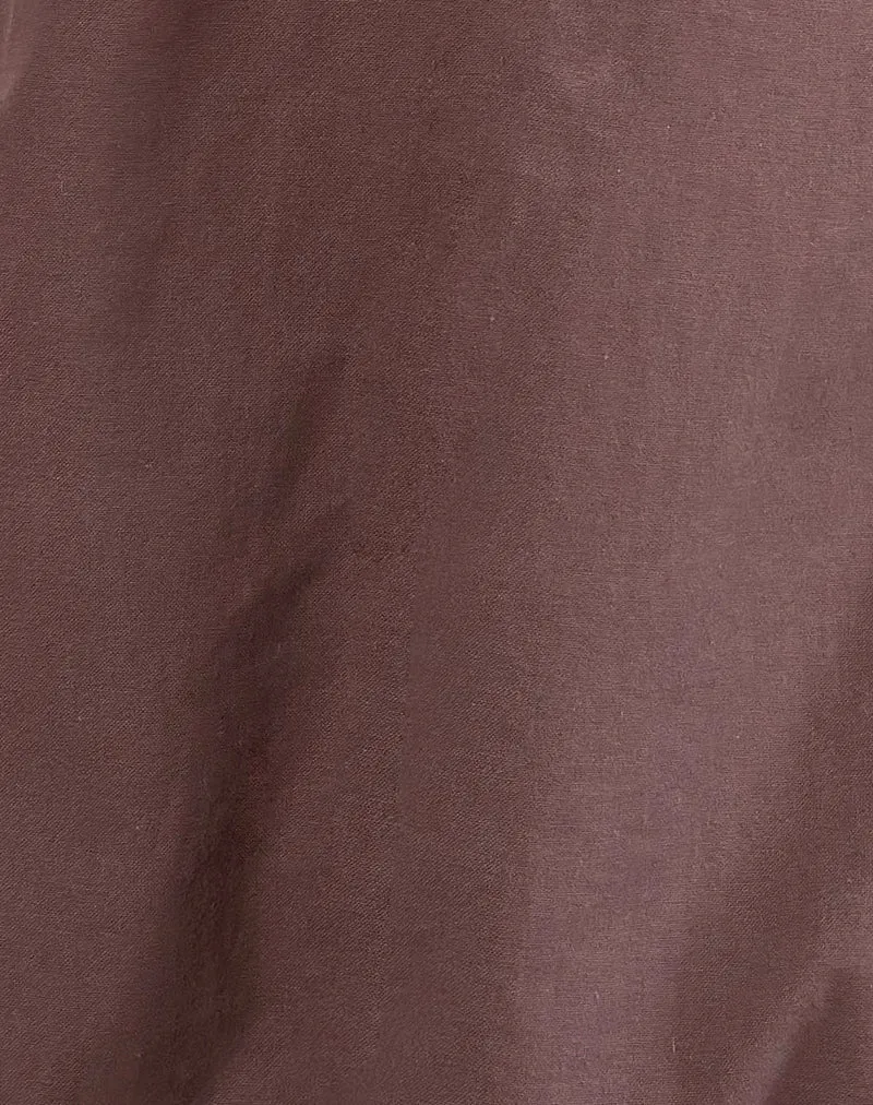 Alcinder Leinen-Minikleid in Deep Taupe