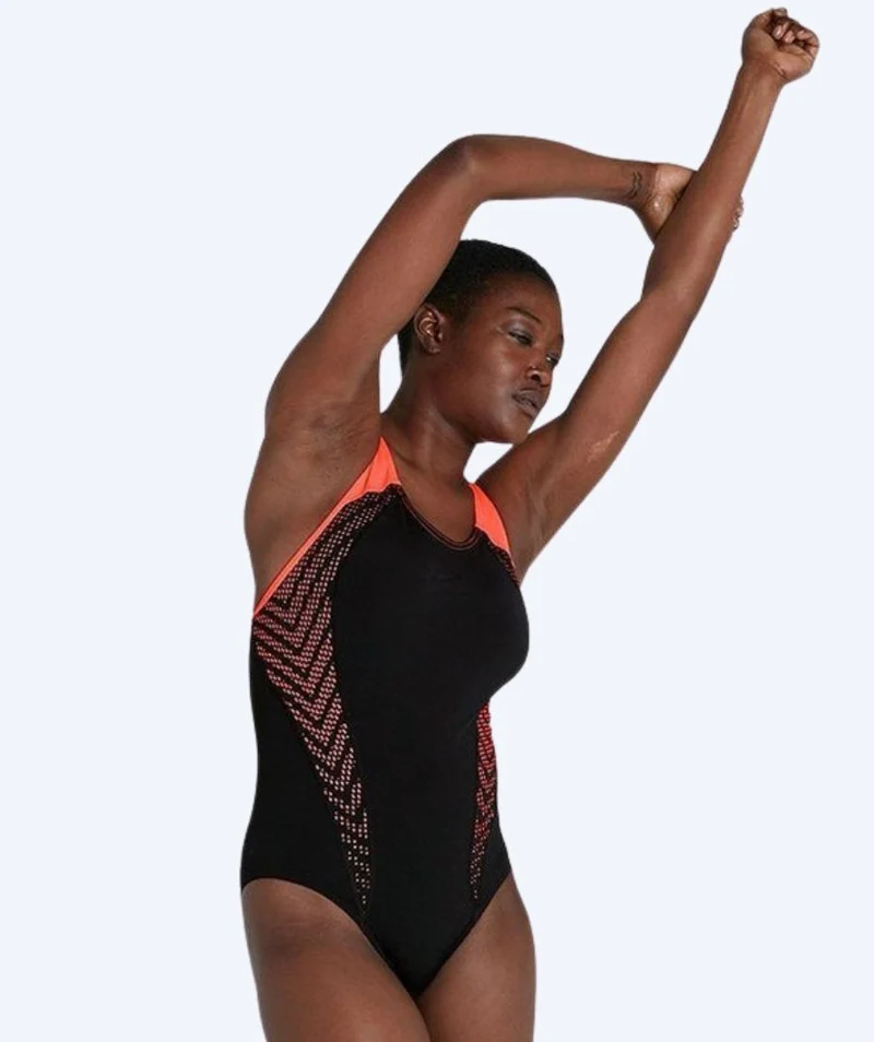 Speedo Badeanzug für Damen - Placement Laneback - Schwarz