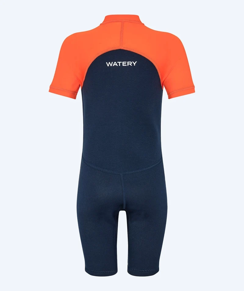 Watery UV Neoprenanzug für Kinder - Calypso Shorty - Orange/Blau