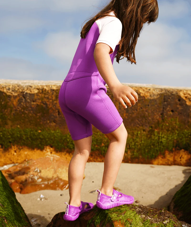 Watery UV Neoprenanzug für Kinder - Calypso Shorty - Orange/Blau