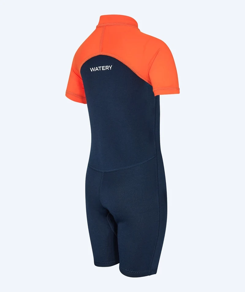 Watery UV Neoprenanzug für Kinder - Calypso Shorty - Orange/Blau