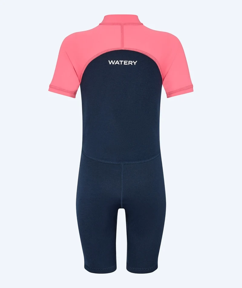 Watery UV Neoprenanzug für Kinder - Calypso Shorty - Koralle/Dunkelblau