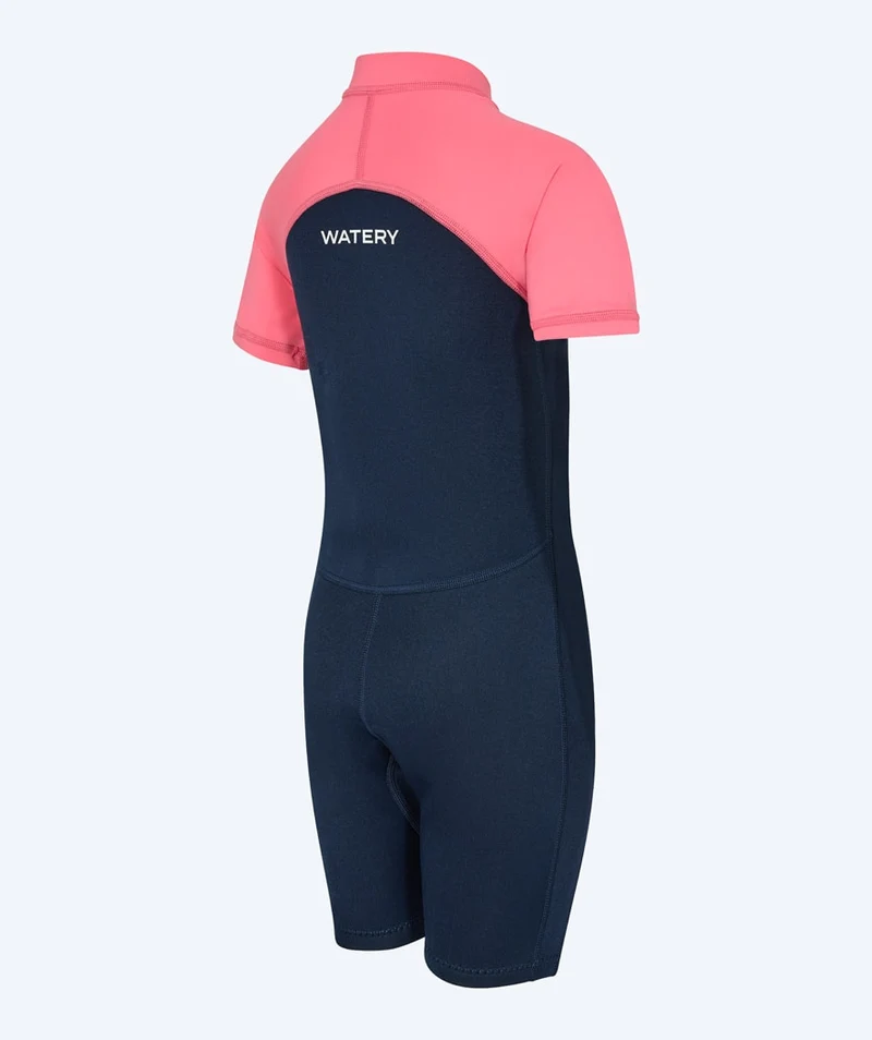 Watery UV Neoprenanzug für Kinder - Calypso Shorty - Koralle/Dunkelblau