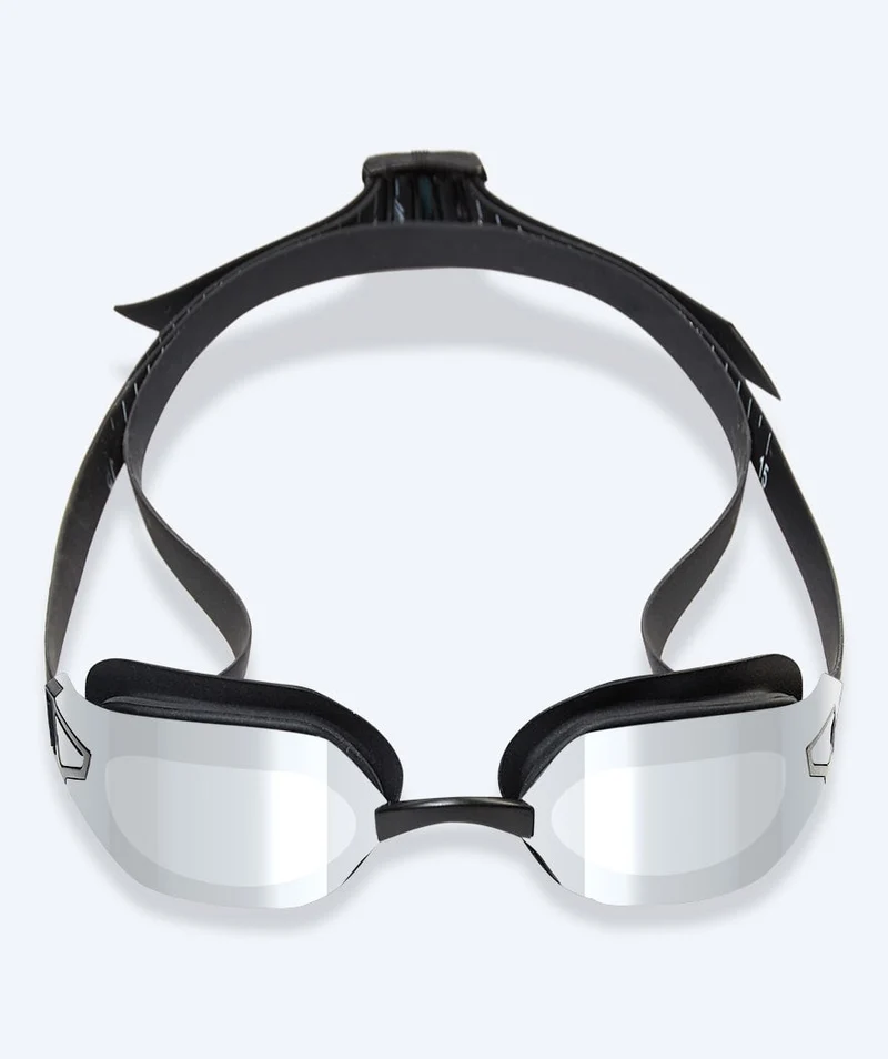 Watery Wettkampf Schwimmbrille für Kinder - Power Lane - Schwarz/Silber