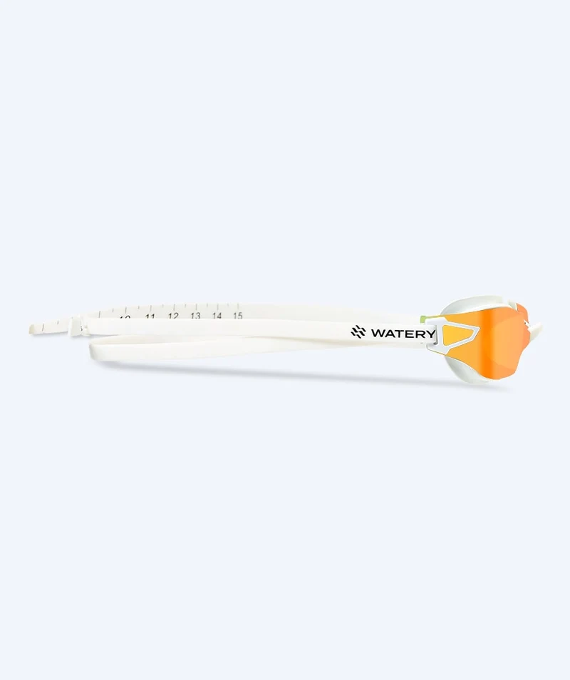 Watery Wettkampf Schwimmbrille für Kinder - Power Lane - Weiß/Gold