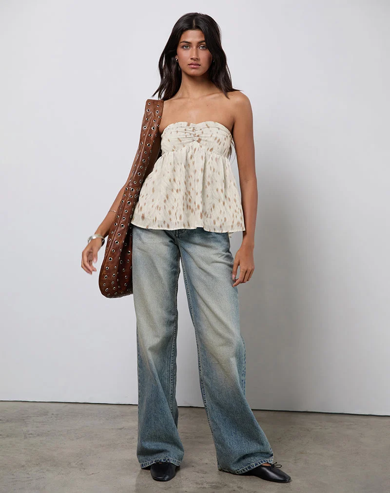 Setsuko Bandeau-Langarmshirt in Bambi Elfenbein