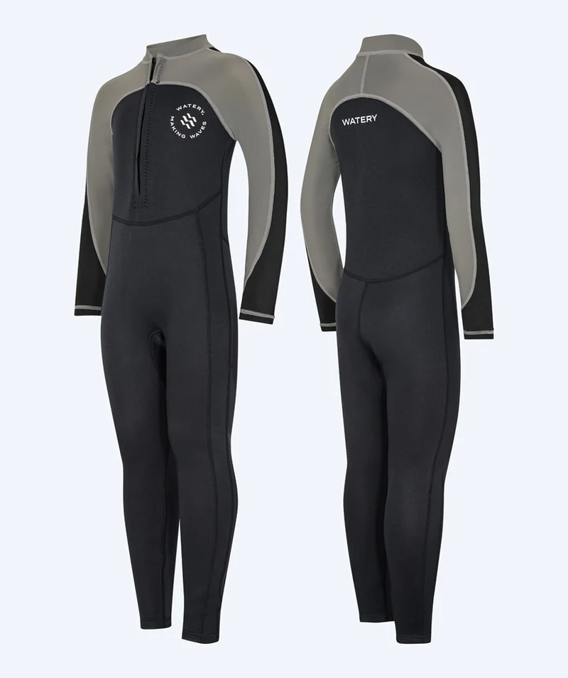 Watery UV Neoprenanzug für Kinder - Calypso Full-Body - Grau/Schwarz