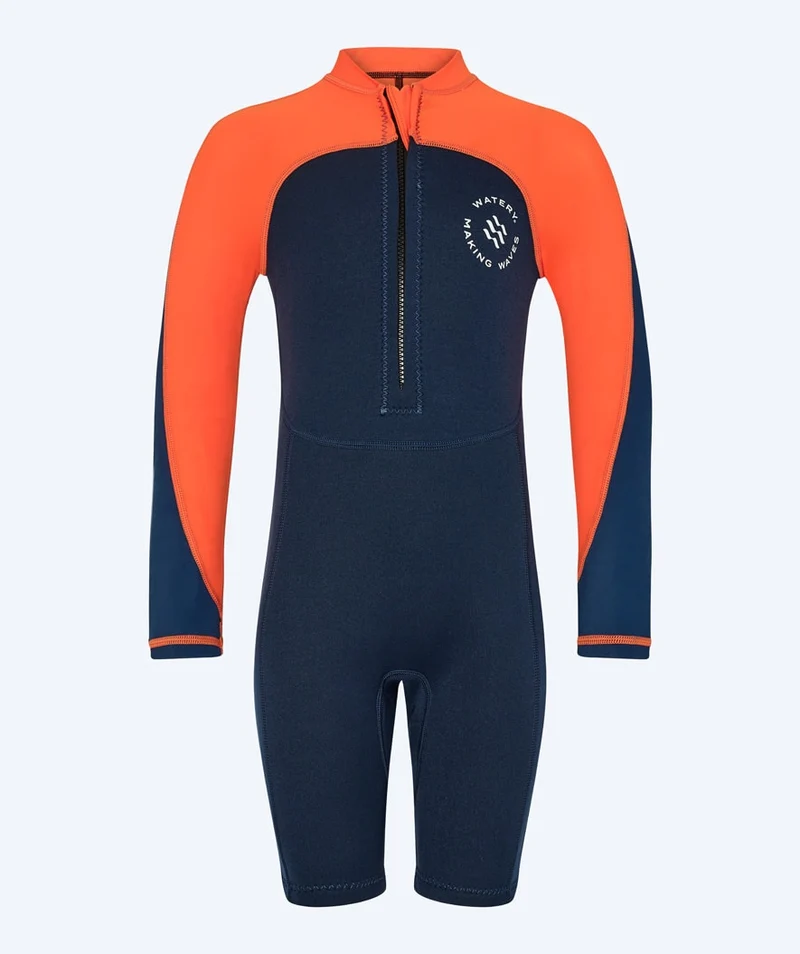 Watery UV Neoprenanzug für Kinder - Calypso Langarm - Orange/Blau