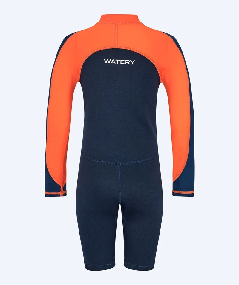 Watery UV Neoprenanzug für Kinder - Calypso Langarm - Orange/Blau