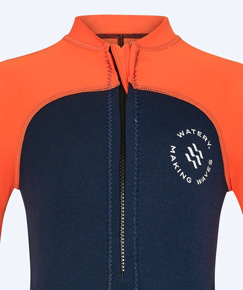 Watery UV Neoprenanzug für Kinder - Calypso Langarm - Orange/Blau