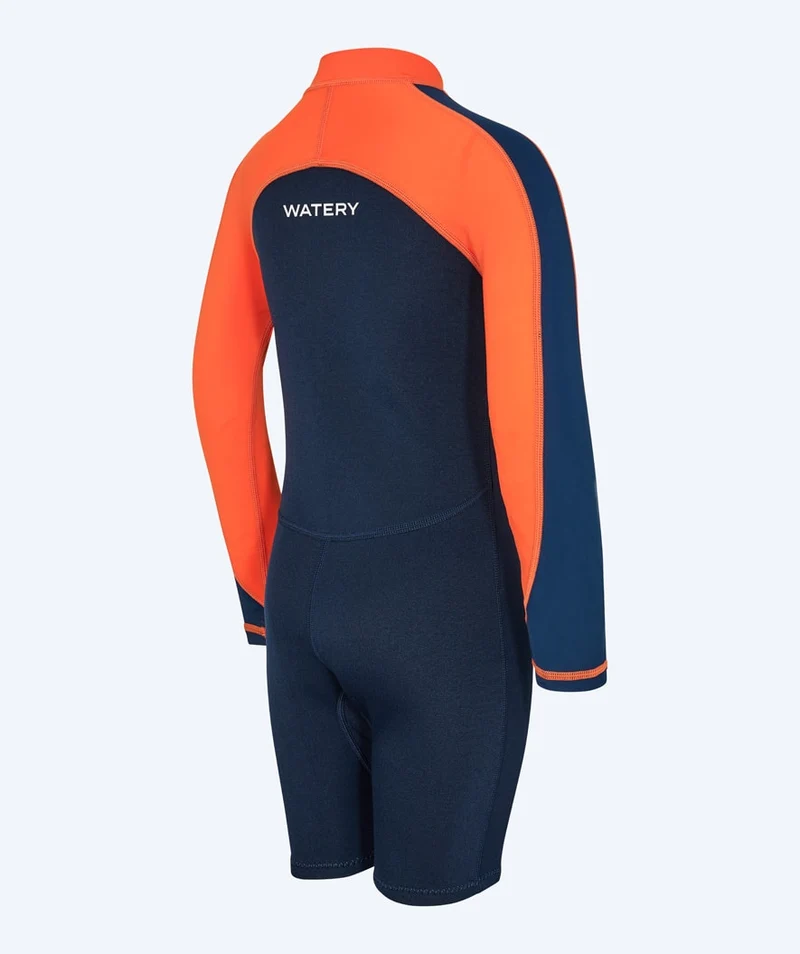Watery UV Neoprenanzug für Kinder - Calypso Langarm - Orange/Blau