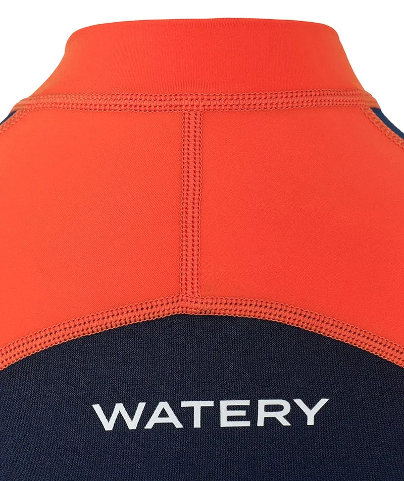 Watery UV Neoprenanzug für Kinder - Calypso Langarm - Orange/Blau