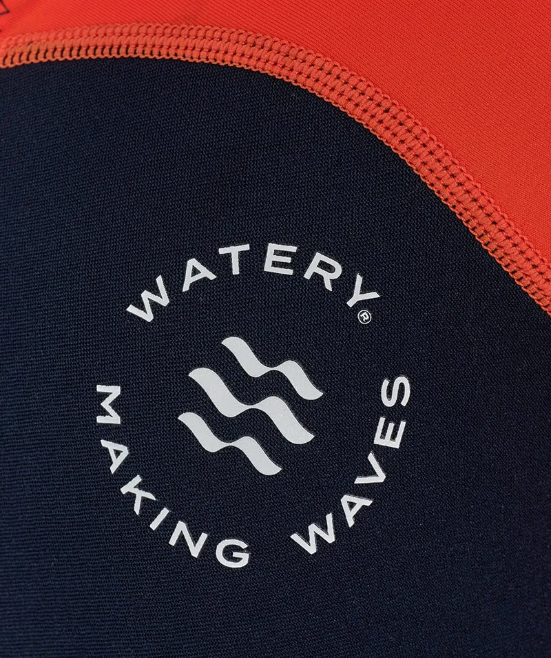 Watery UV Neoprenanzug für Kinder - Calypso Langarm - Orange/Blau