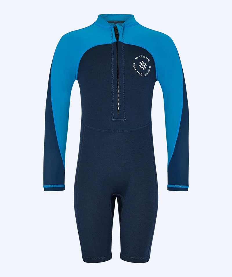 Watery UV Neoprenanzug für Kinder - Calypso Langarm - Blau/Dunkelblau